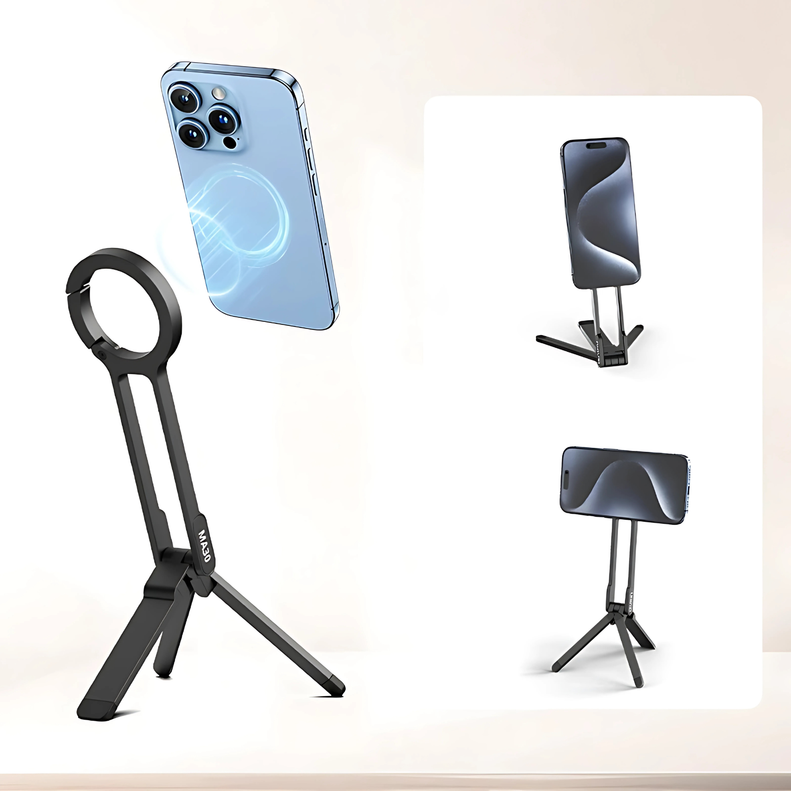 FlexMate Carabiner-Mounted Phone Tripod